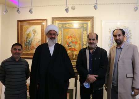 بازدید آیت الله کلباسی از گالری هنرمند انقلابی استاد رضا بدرالسماء